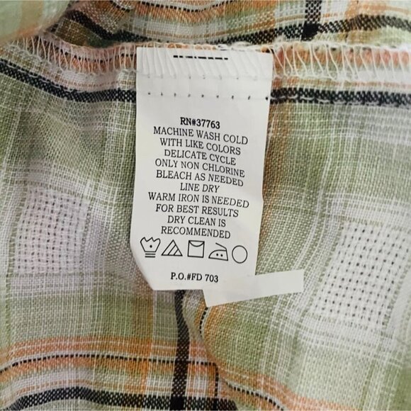 Cubavera Size XL  Top Blouse Short Sleeve Collared Guayabera Cuban Linen Blend - Picture 6 of 7